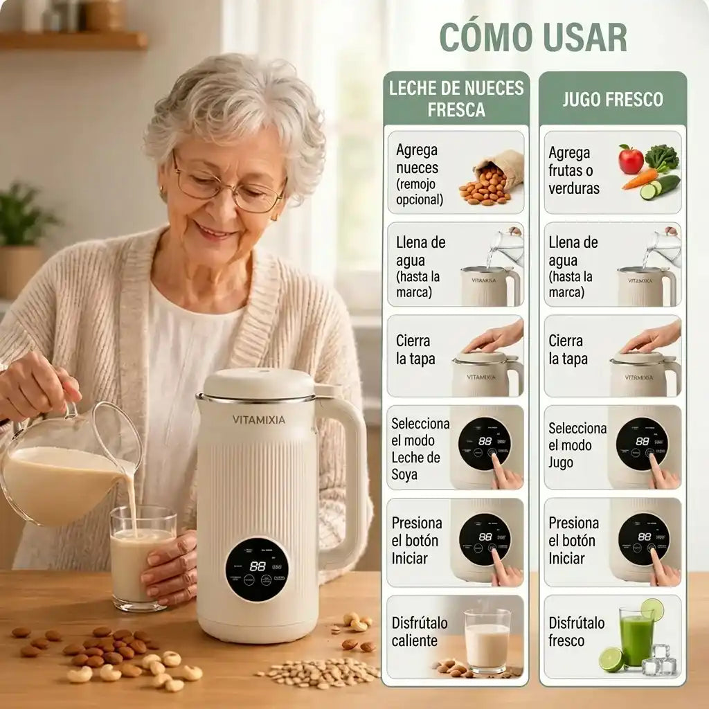 Vitamixia: La máquina 8 en 1 que conserva el 100% de tu fibra (y se limpia sola)